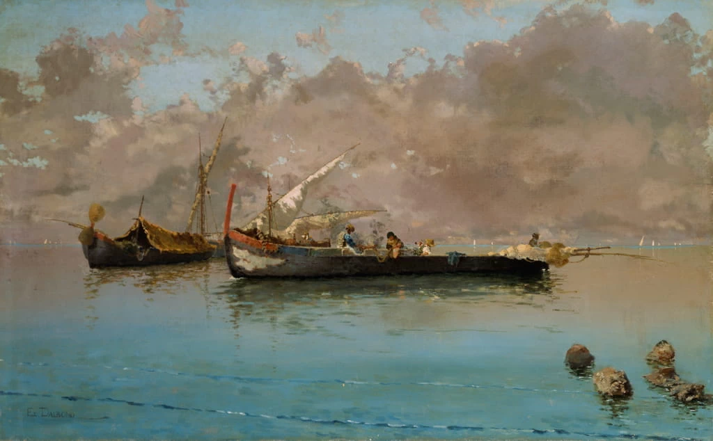 Marina con barche da pesca